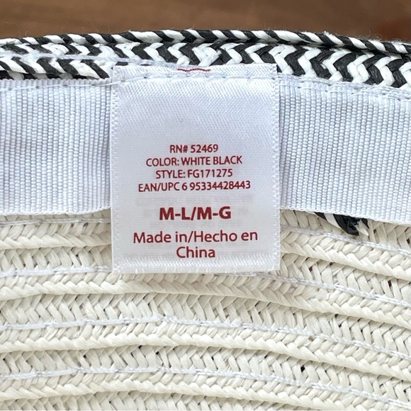 Wide Brim Buckle Detail Woven Straw Sun Hat Size M/L - Picture 8 of 8